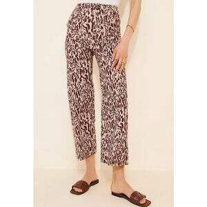 Maeve Brown and White Cropped Pants